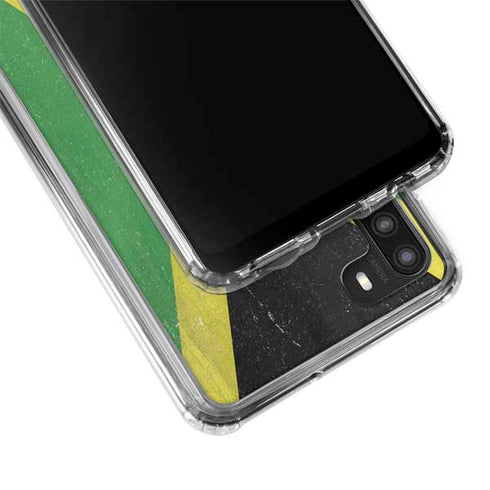Jamaica Flag Distressed Galaxy A21 Clear Case